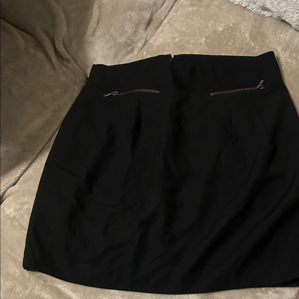 Loft Black Skirt with Zipper Accents